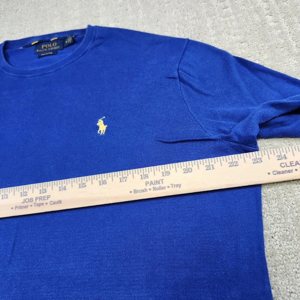 Polo Ralph Lauren Sweater Men Medium Pima Cotton Blue Lightweight Knit Preppy